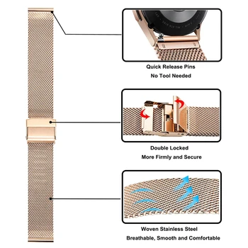 For samsung galaxy watch 4 5 6 band + case 40mm 44mm mesh loop Stainless steel strap bling case Tempered glass screen protector - Image 4
