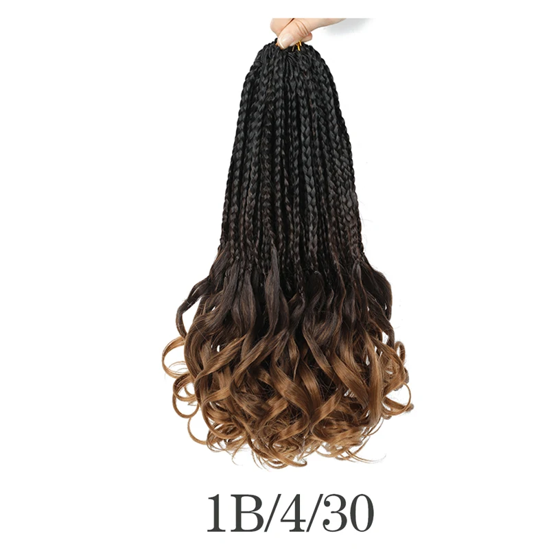 Boho French Curl Crochet Hair Extensions - Three Strand Goddess Braids with Curly Ends