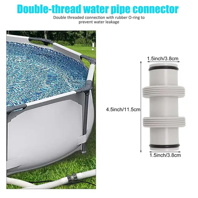 1/2Db Tömlőhosszabbító Adapter Az Intex Osztott Tömlő Dugattyúhoz 1,5 Hüvelyk - Hüvelykes Fürdőkád Úszómedence Egyenes Csatlakozó - Image 2