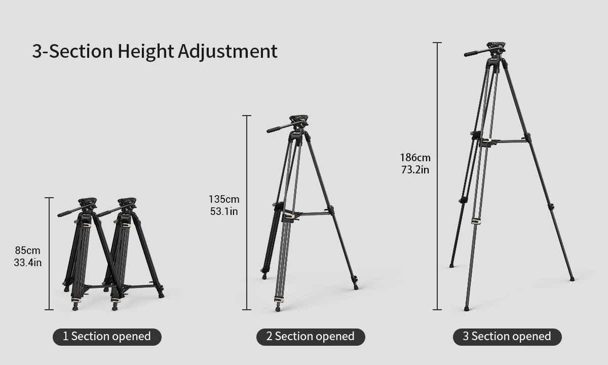 SmallRig Heavy Duty Fluid Head Tripod AD-01 3751 Universal quick release plate Aluminum Alloy Manfrotto camera fluid head