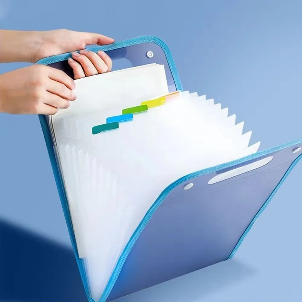 Cartella Portadocumenti a Fisarmonica A4 con Struttura a Scomparti, Borsa Portadocumenti Multitasche, Cartella Portadocumenti Portatile per Archiviazione, Materiale Scolastico - immagine 4