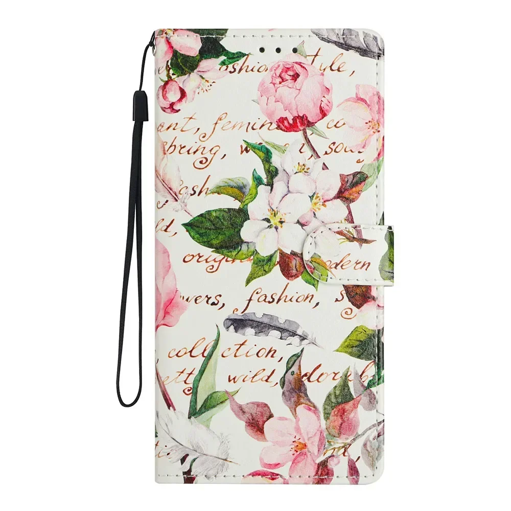 Colorful Vibrant Painted Flip Leather Wallet Phone Case with Card Slots