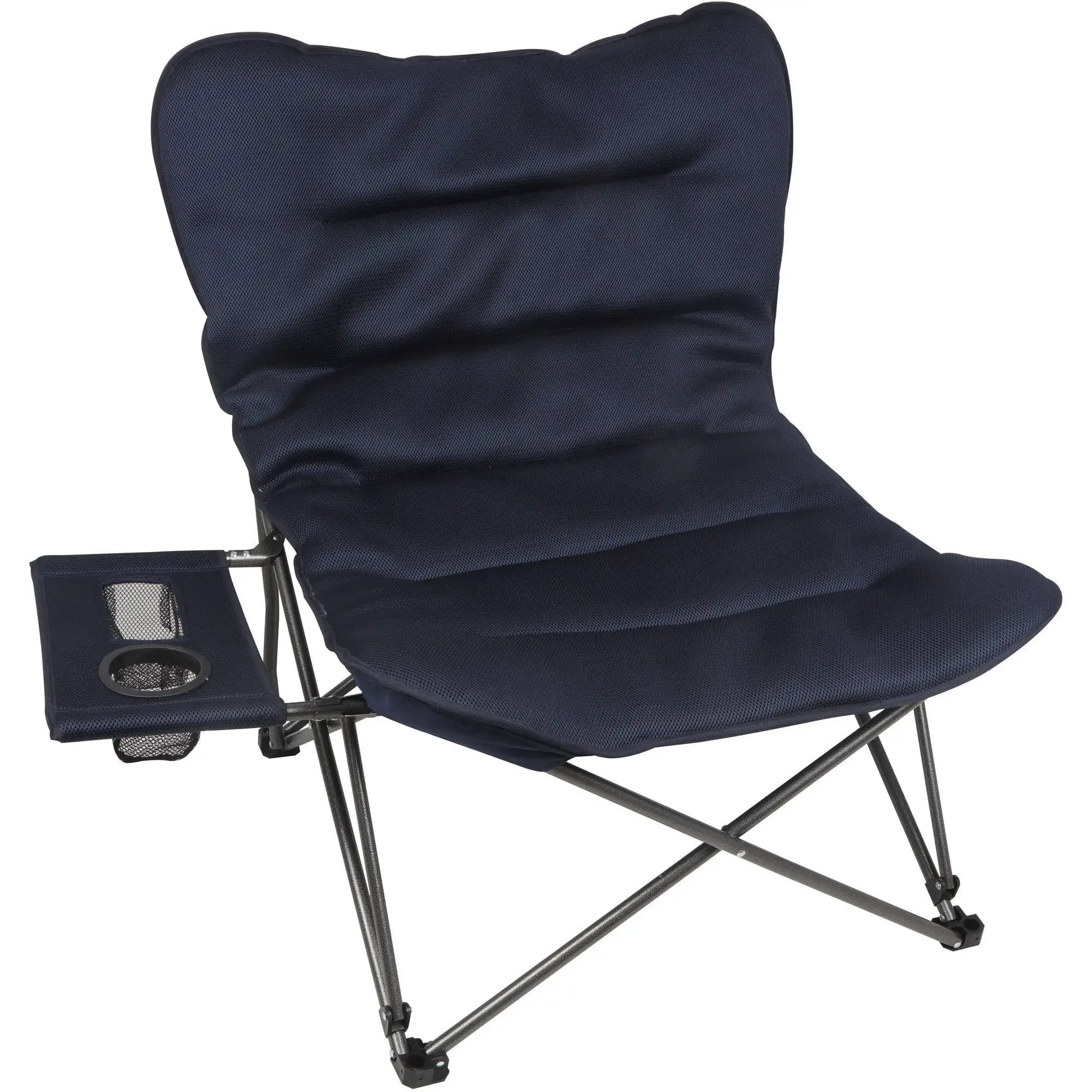 

Большой расслабляющий плюшевый стул Ozark Trail с боковым столиком, синий, для взрослых