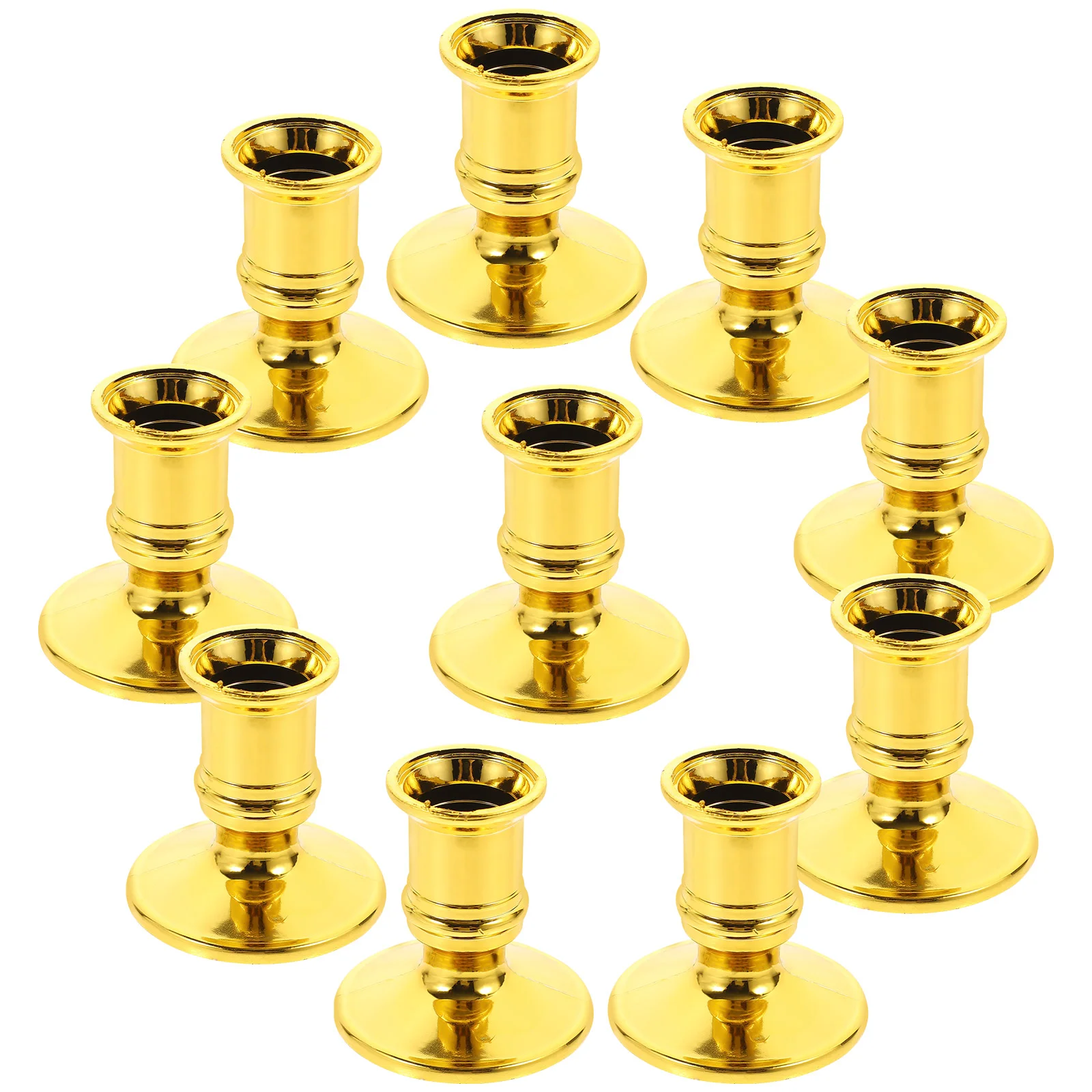 20/10PCS Electronic Base Gold Table Decorations Holder Pretty Indoor Plastic Nice Stick Desktop Candlestick Candleholders Xmas