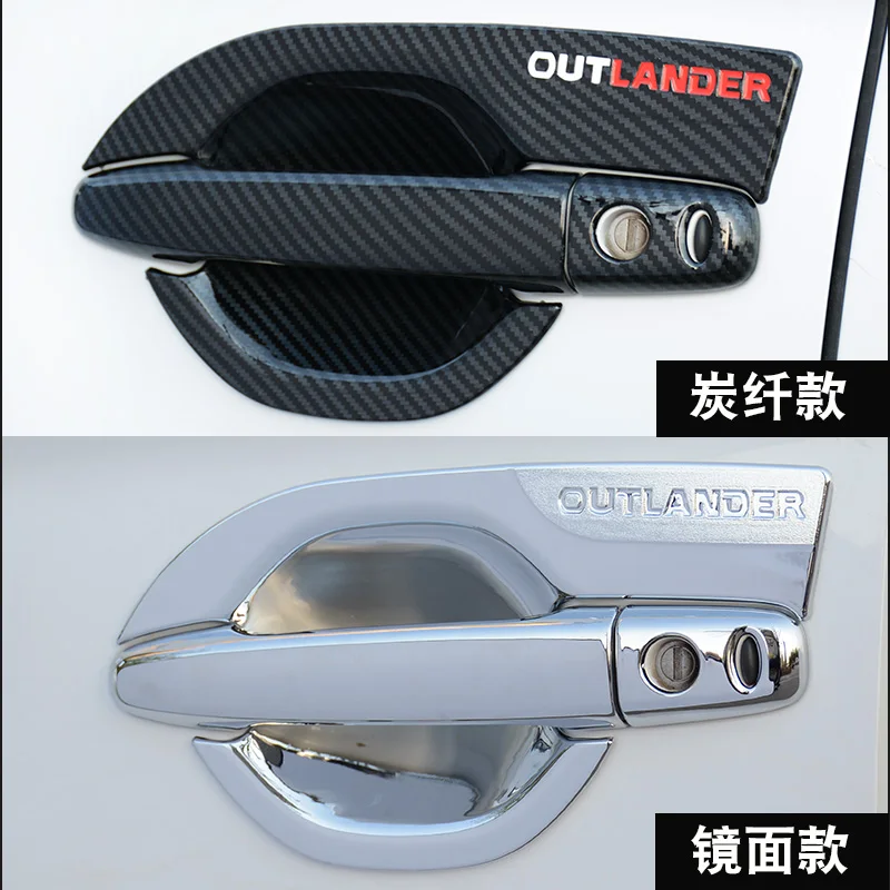 

Car Styling Stickers For Mitsubishi Outlander 2013-2016-2019-2021 Protective Cover Door Handle Outer Bowls Trim car assecories