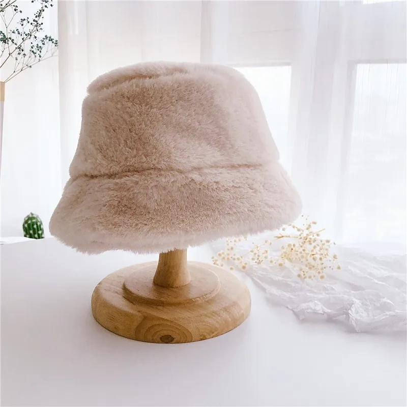 Children's Winter Plush Fisherman Hat Winter Cute Warm Bucket Fishing Children's Ear Protection Hat Kids Caps Accessories