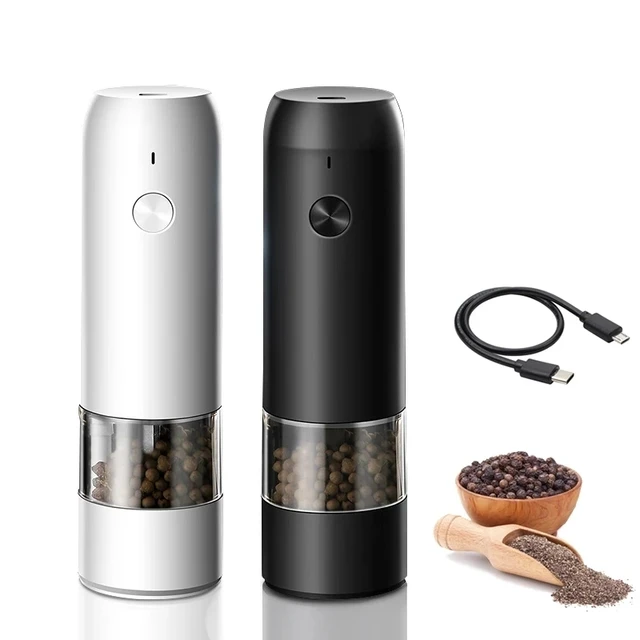 Gravity Electric Salt and Pepper Grinder Set - USB Rechargeable