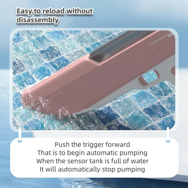 Adult/Children Electric Water Gun Toy Powerful Automatic High Pressure Burst Play Summer Outdoor Swimming Pool Children Gift 2