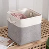 Linen Fabric Storage Basket Large-capacity Household Finishing Storage Basket Laundry Bag Perfect for Home Storage Organization 4