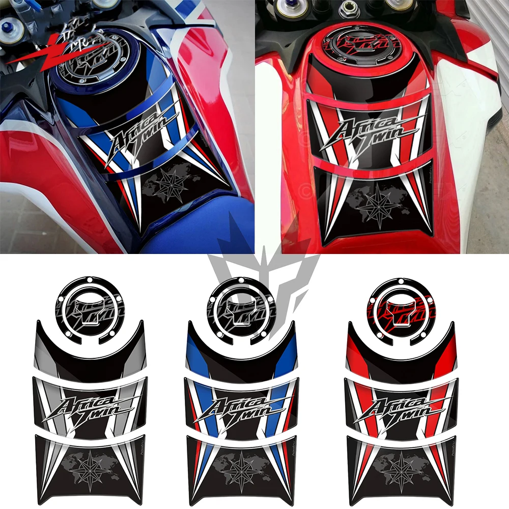 For Honda CRF1000L Africa Twin 2016-2019 3D Motorcycle Fuel Gas Cap Sticker Tank Pad Protector