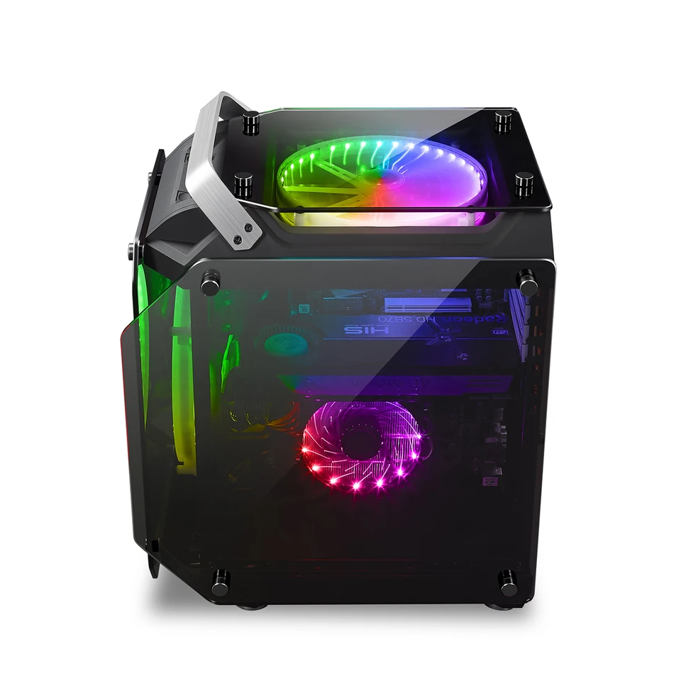 WJCOOLMAN Diamond Black Panoramic Gaming Case
