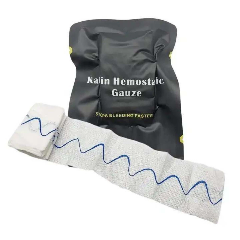 Hemostatic Kaolin Gauze Combat Emergency Trauma Z-Fold Soluble For Ifak Tactical Military First Aid Kit Medical Wound Dressing