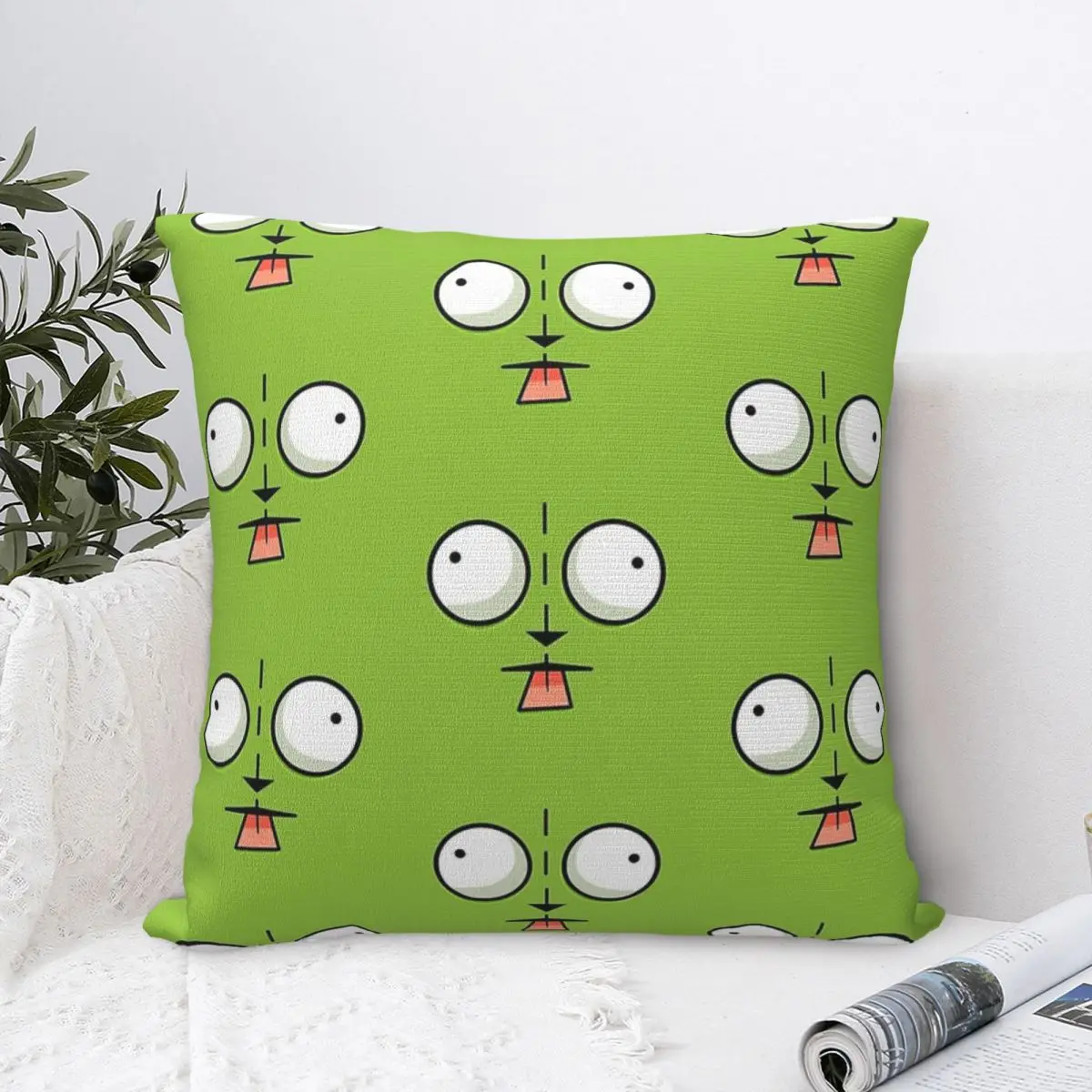 

Gir Face - Invader Zim Cartoon Square Pillowcase Polyester Pillow Cover Velvet Cushion Decor Comfort Throw Pillow For Home Sofa