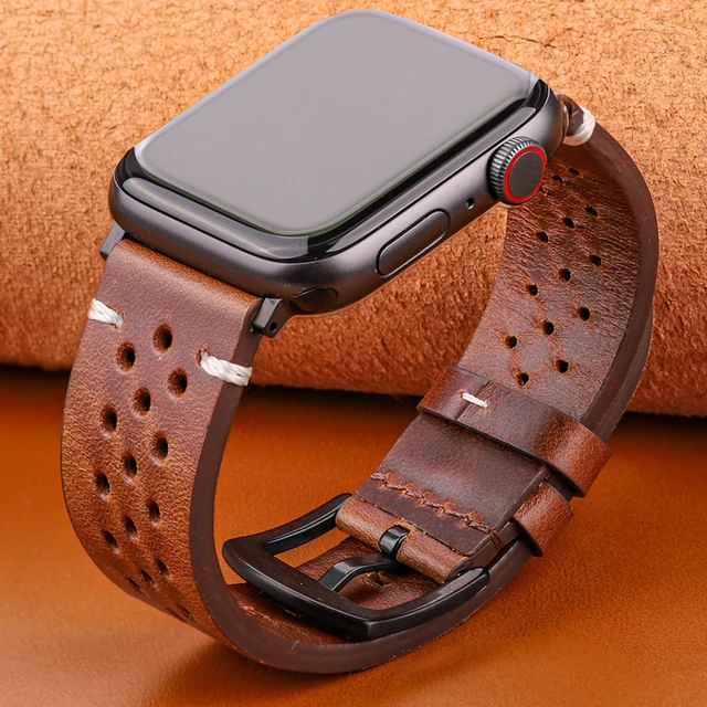 Apple Watch Brown Leather Band  Brown Leather Apple Watch Band 44mm - Strap  Apple - Aliexpress