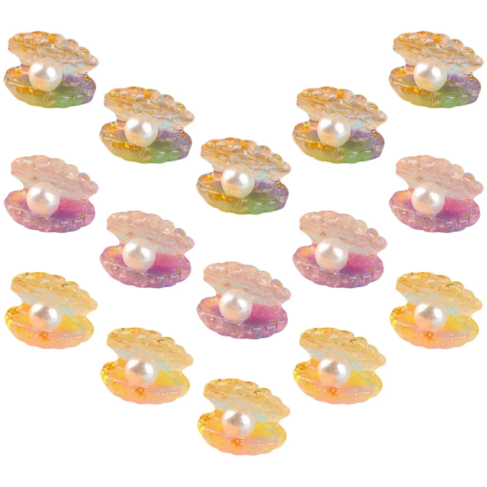 15 Pcs Fish Tank Decorations Luminous Pearl Shell Natural Mini Shells Resin Crafts Miniature aquarium decorations fish tank ornament artificial simulation luminous coral reefs landscape decorations accessories