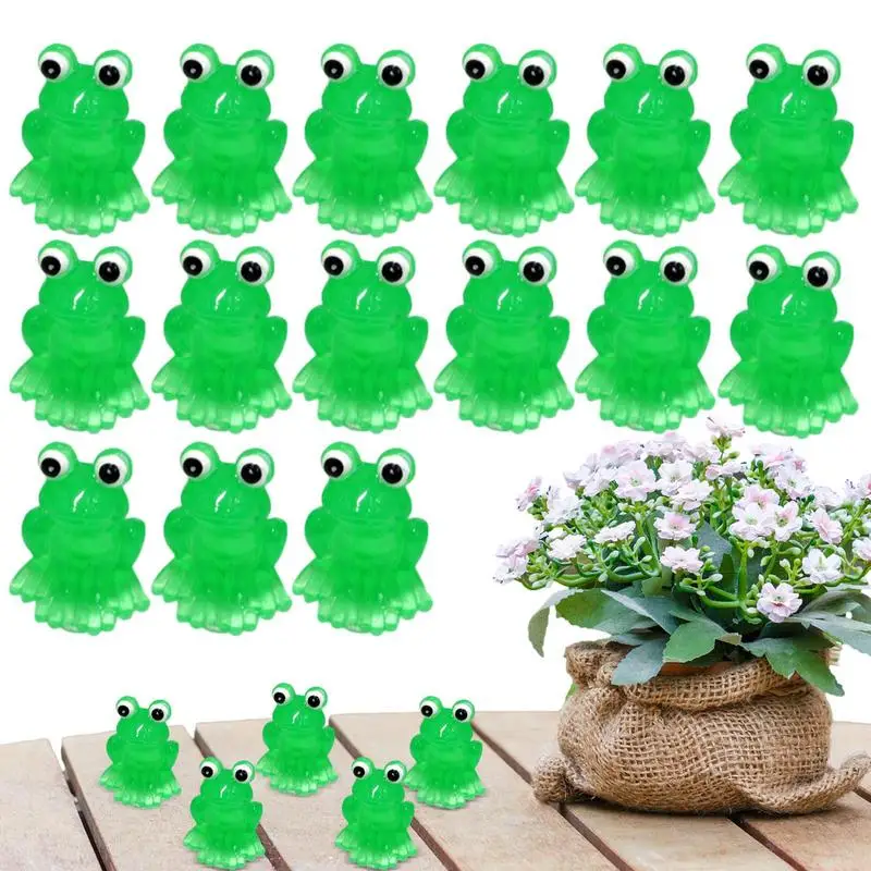 

Luminous Mini Resin Frogs Tiny Frogs Figurines Miniature Frogs DIY Ornament Accessories Fairy Garden Decor Potted Plants Decor