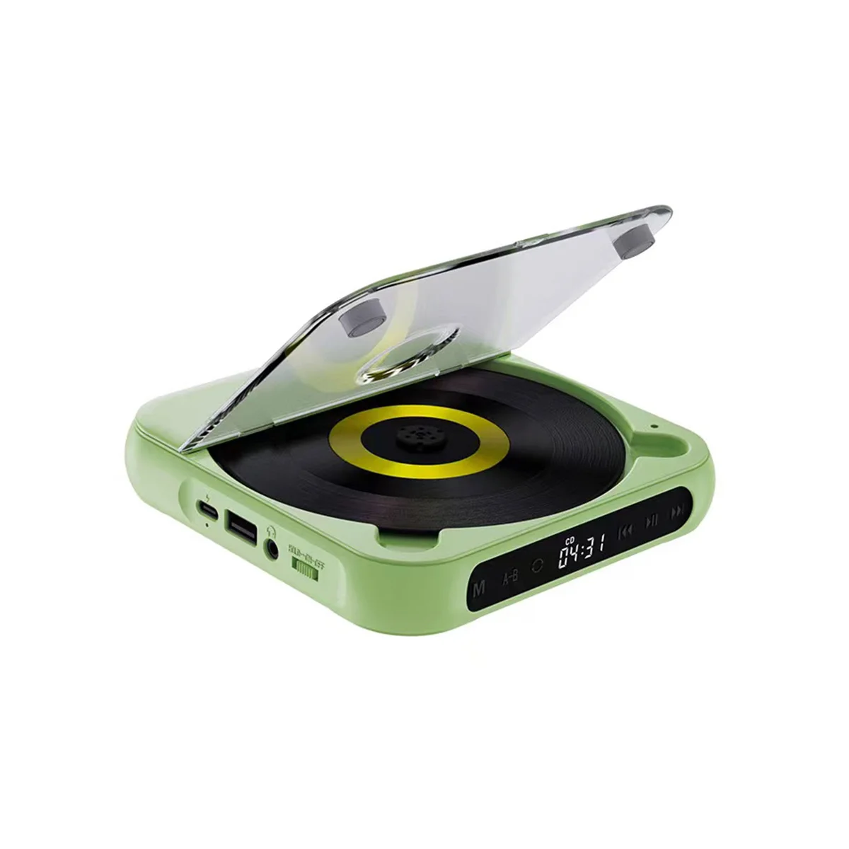 

Портативный CD-плеер, Bluetooth-динамик, стандартный экран, стереоплеер, настенный CD-музыкальный плеер с FM-радио-зеленый