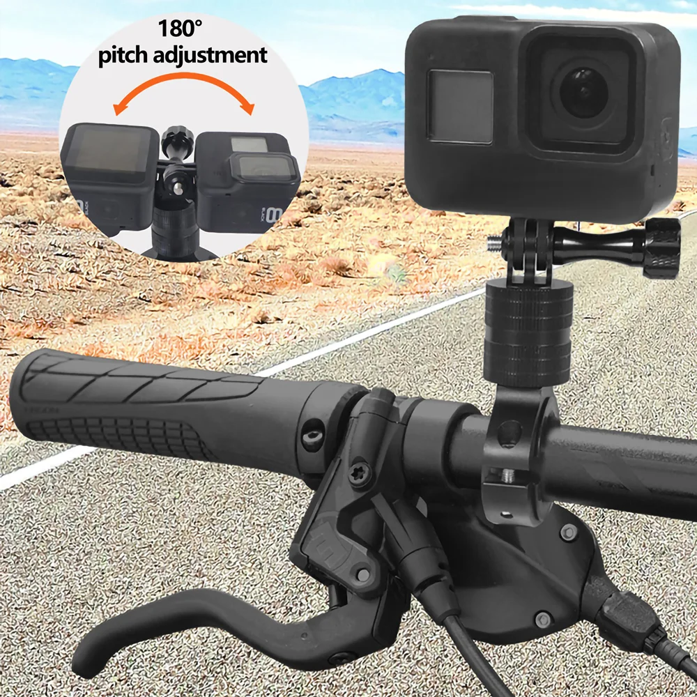 Motorcycle Handlebar Mount Aluminum Alloy Bike Holder For GoPro Hero 13 12 11 10 9 8 Insta360 SJCAM AKASO DJI Osmo Action Camera