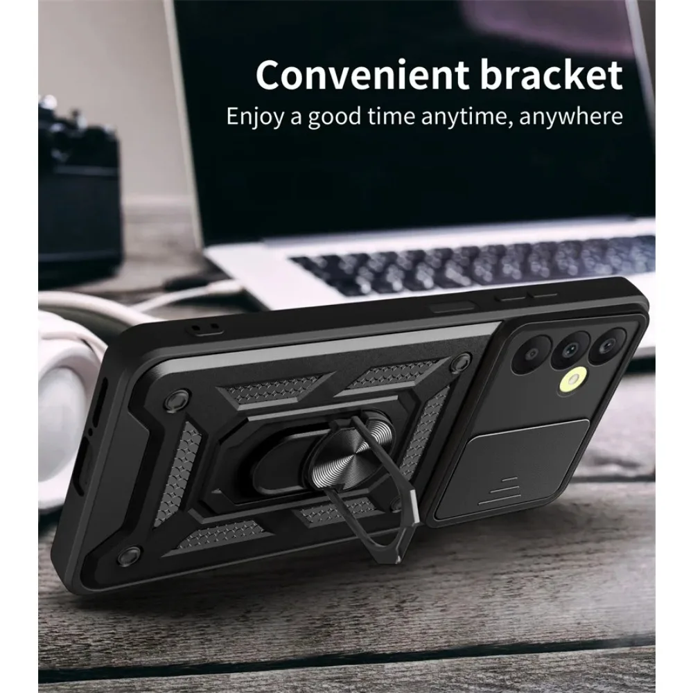 Shockproof Armor Case for Samsung Galaxy M35 A55 M55 M15 A15 A35 A05S A54 A25 A34 A24 A14 Ring Holder Slide Lens Protect Cover 4