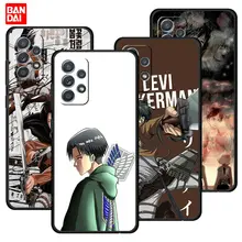 

Levi Ackerman Attack On Titan Case for Samsung Galaxy A12 A52 S20 FE A51 A50 A71 S21 Plus A21s Ultra 5G Silicone Cover Black