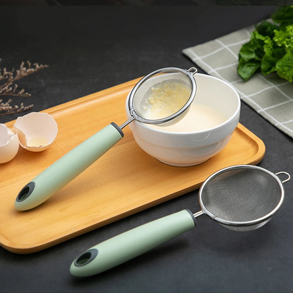 

Thickened Mesh Stainless Steel Colander Household Size Kitchen Frying Slag Spoon Ultra-Fine Juice Soybean Milk Filter Mesh Sieve
