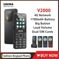 UNIWA V2000 2.4 Inch 4G Fashion Keypad Phone 0.3MP Camera Big Button 1700mAh English Russia Keyboard Feature Phones for Elderly 1