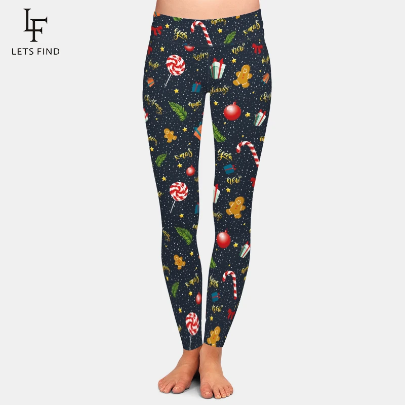

LETSFIND Nightmare Before Christmas Women Leggings High Waist Fitness Warm Leggings Black Ankle-Length Women Pants