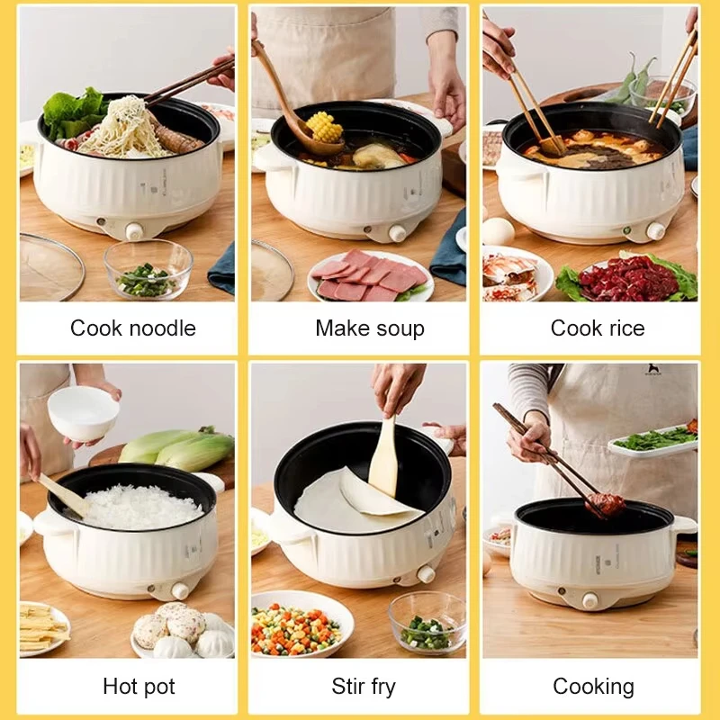 220V Multi Cookers Single/Double Layer Electric Pot 1-2 People Household Non-stick Pan Hot Pot Rice Cooker Cooking Appliances 5