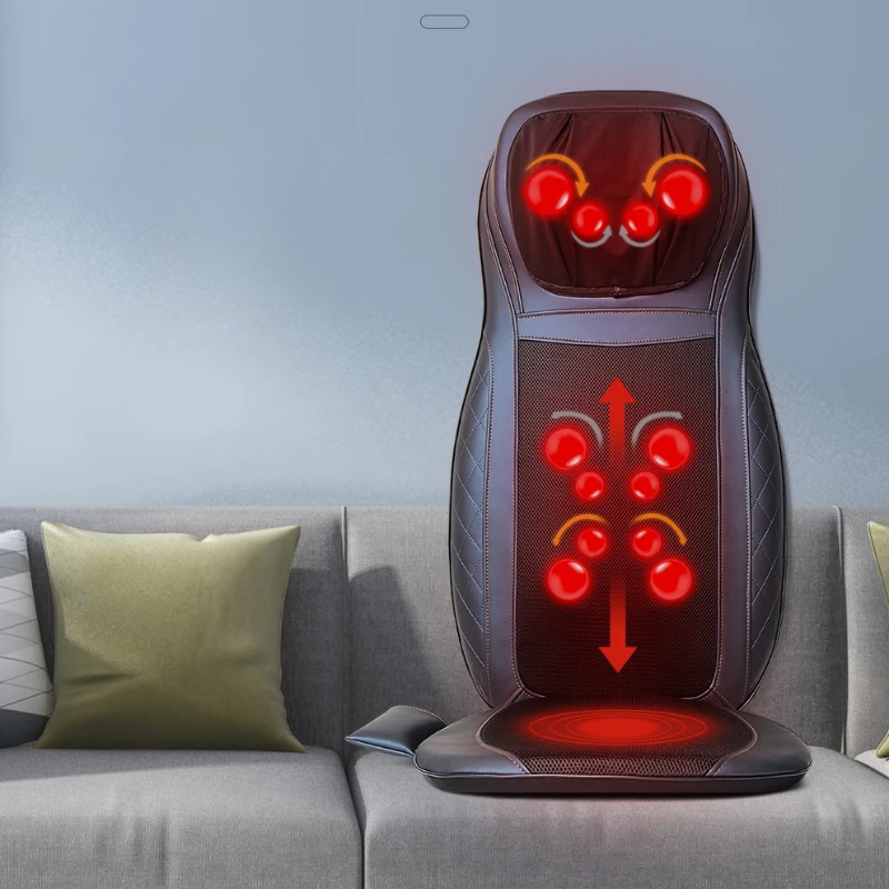 3D Full-Body Electric Massage Cushion with Heating Function, Car/Home Use Shiatsu Neck Back Massager for Muscle Relief