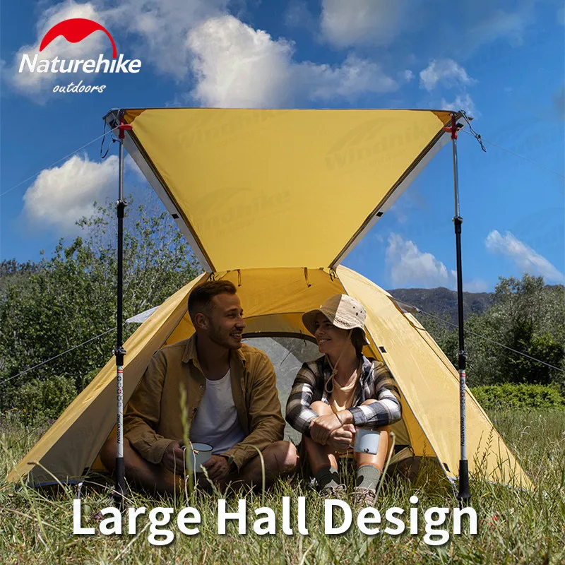 Naturehike outdoor 2-4 Person Camping Tent Ultralight 2.1kg Portable Hiking Travel family tent Waterproof P2000 UPF50+