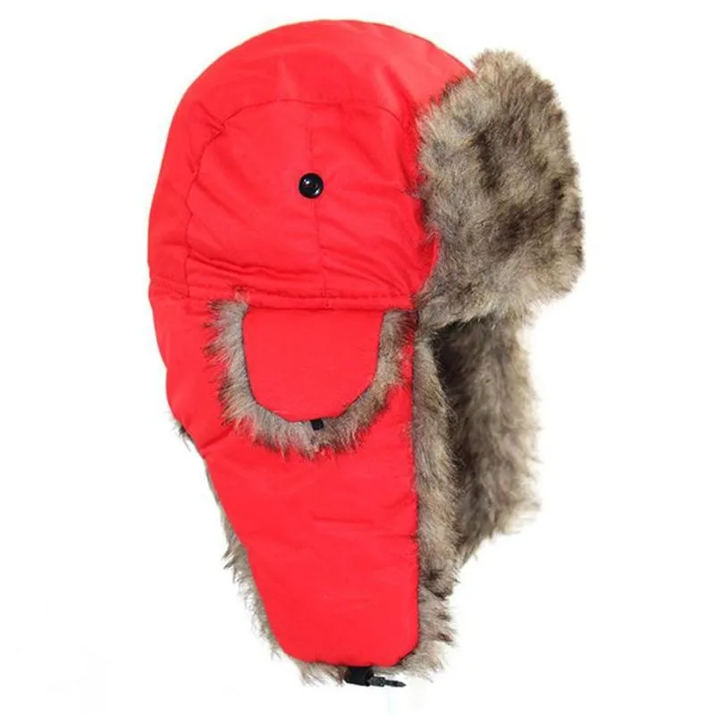 Mens Women Unisex Warm Trapper Aviator Trooper Earflap Winter Flaps Ski Hat Hats New Unisex Trapper Bomber winter hat