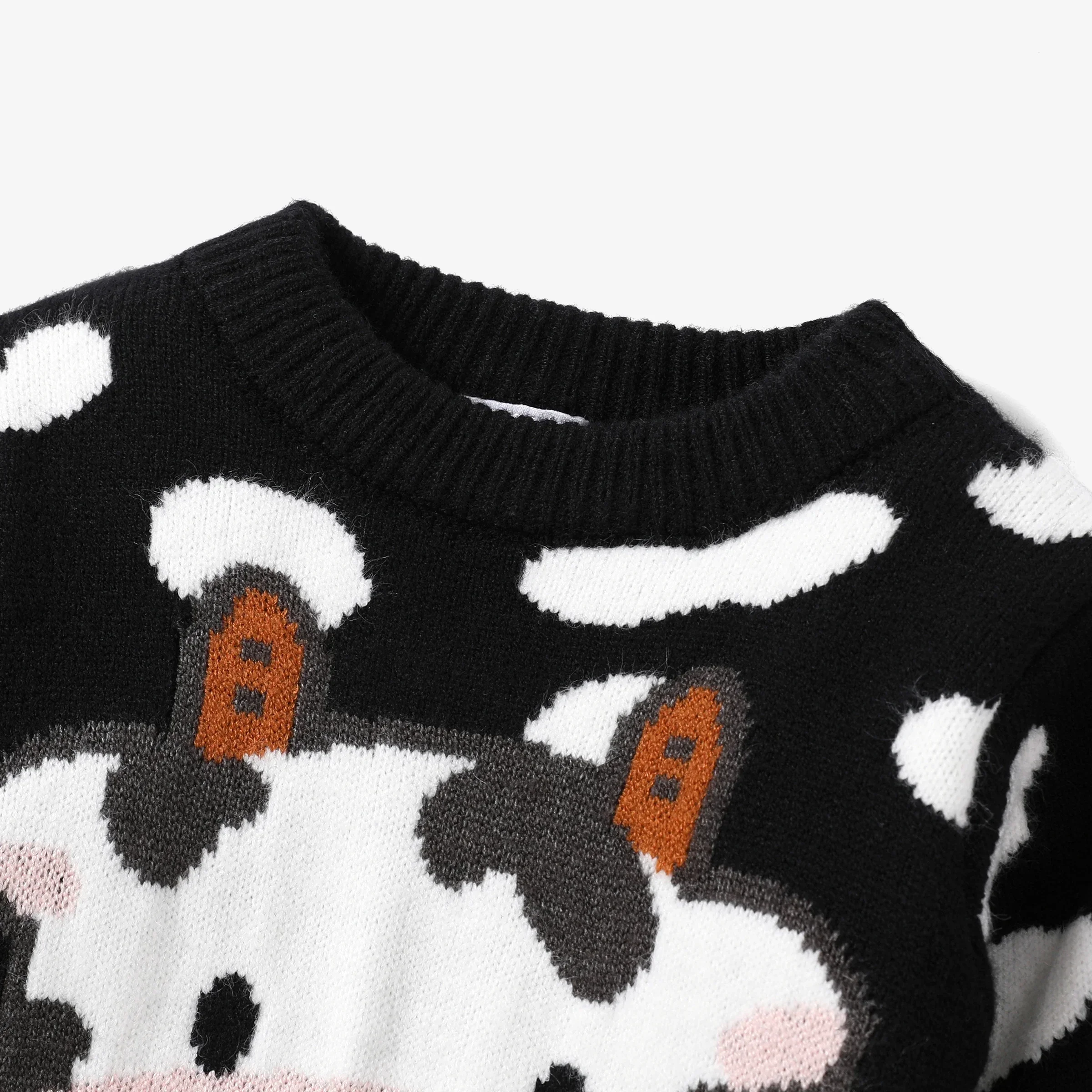 PatPat Baby Girl/Boy Cow Cute Animal pattern Striped Sweater Soft and Comfortable Perfect for Outings and Daily Wear