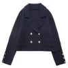 Maxdutti New Arrival Clothing Jacket Women England Women Double Breasted Short Blazers 1
