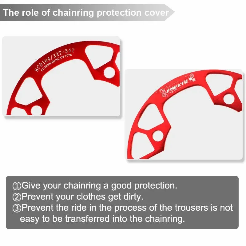Bike Chainwheel Protector 104BCD MTB Chainring Protection Cover 32/34/36/38T/38/