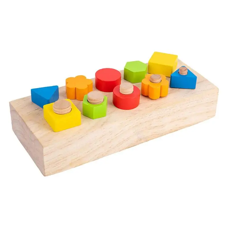 

Kids Educational Wooden Assembling Game Toys Screw Bolt Set Preschool Teaching Aids Matching Cognition Same Sensory Toy