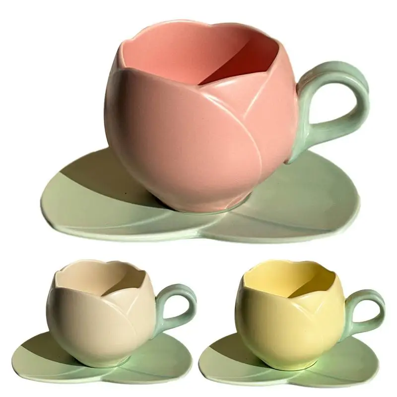 

Милая керамическая кофейная чашка, 1 шт., милая надежная кофейная кружка в форме цветка, уникальная креативная Цветочная Кофейная кружка для чая, молока, горячей воды
