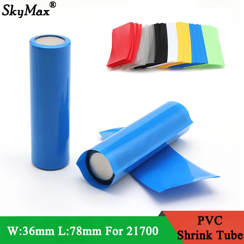 

20~500pcs 21700 Battery Film Tape PVC Heat Shrink Tube Precut Shrinkable Sleeve Tubing Protect Pipe Cover for Batteries Wrap