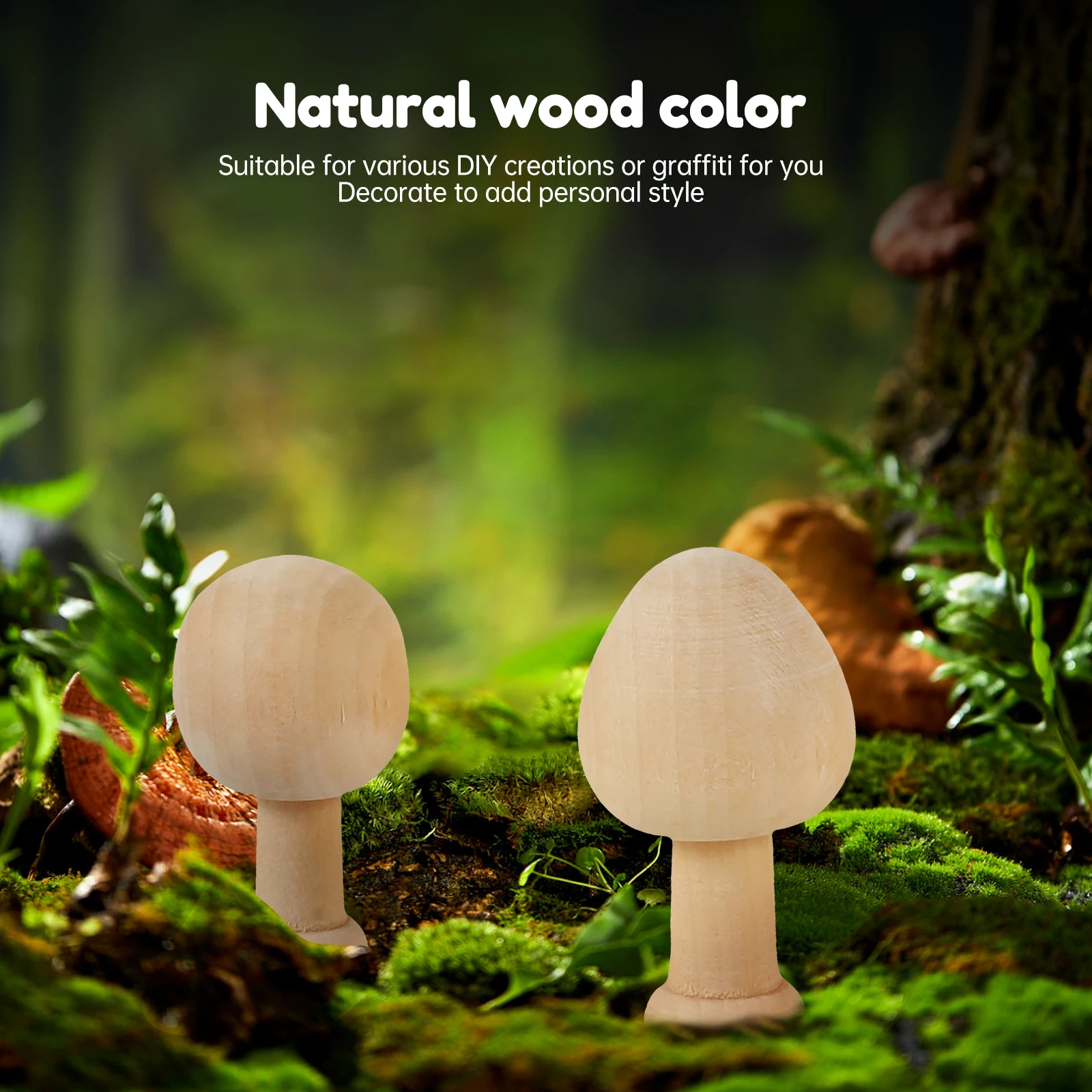 30/40Pcs Unfinished Wooden Trees Paint Color DIY Crafts Christmas Tree Unfinished Wood Mushroom Blank Painting Toy Xmas Gifts