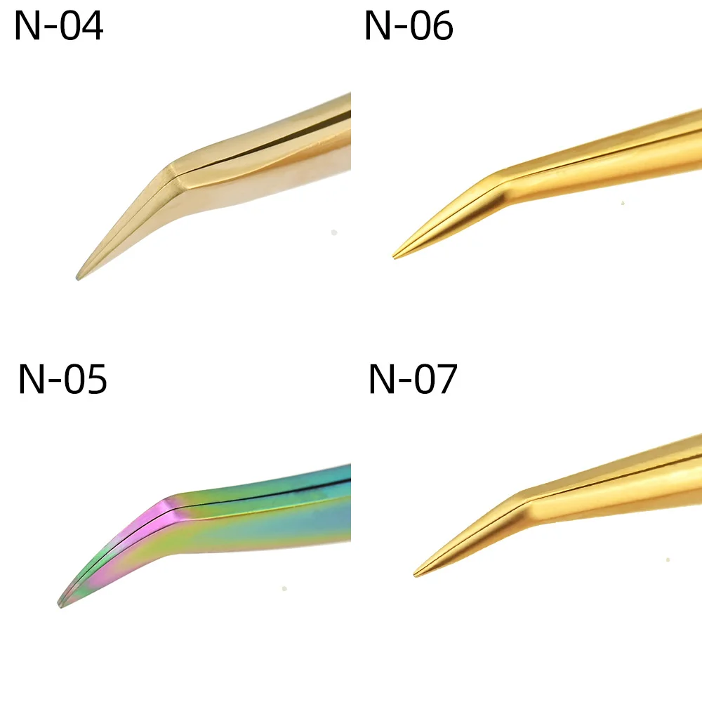 Stainless Steel Precision Eyelash Extension Tweezers Set