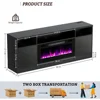 Electric Fireplace TV Stand, Led Entertainment Center-70 inch TV Stand with 36" Electric Fireplace, Living Room Tv Cabinet 5
