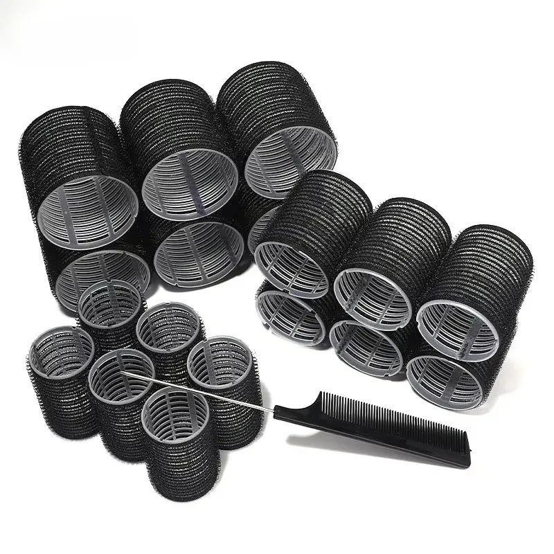 Volumizing Self-Grip Hair Roller Kit with Clips & Styling Comb - Heat-Free Curling and Salon-Quality Hair Tools for Effortless DIY Hairstyles
