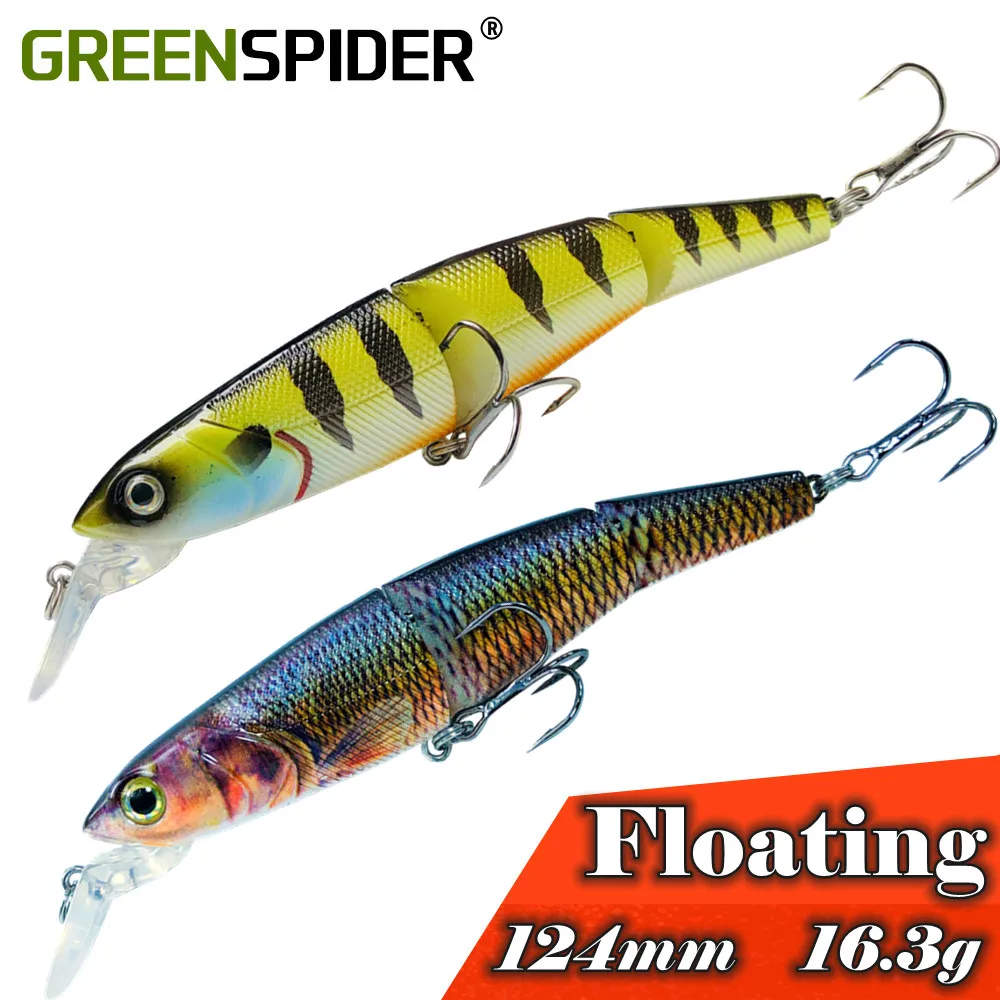 1pcs Minnow Fishing Lure 16.3g 12.4cm Multi Jointed Sections Crankbait Sea  Bass Artificial Hard Bait Trolling Pike Carp Fishing