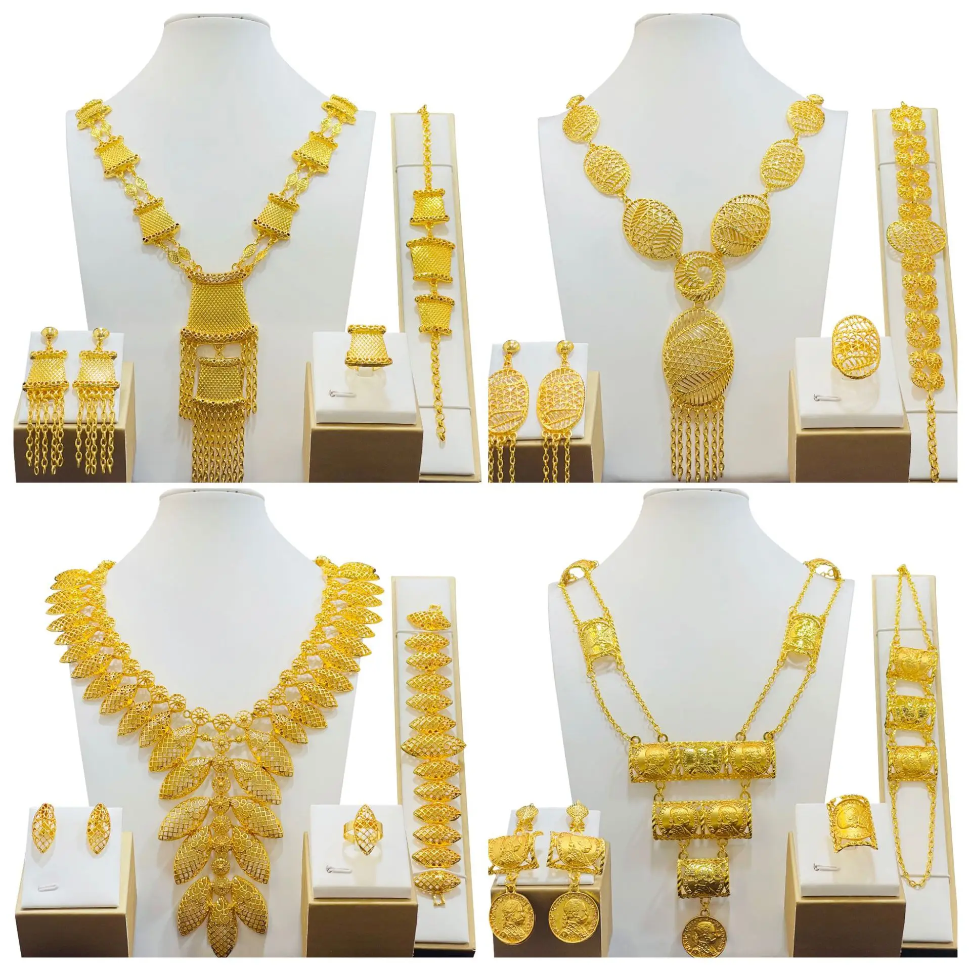 S03670773a9574ee59376ac875f480952f Jewelry Set for Women Elegant Women's Necklaces Women's Jewelry Set Necklace Earring Ring Bracelet Set Mallzona