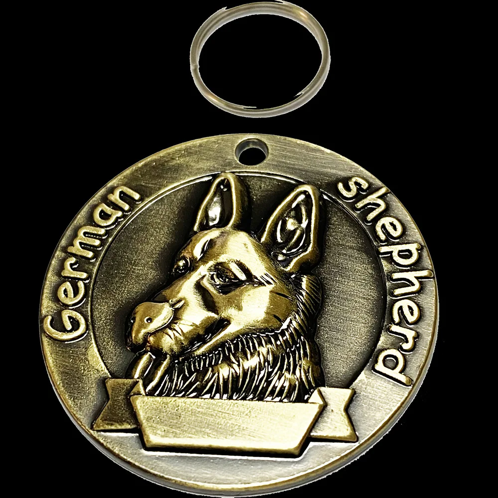 Customizable Engraved Pets ID Tag for Dog Cat Bronze Nameplate Tags Personalized Anti-lost Address Number Dogs Collar ID Pendant 