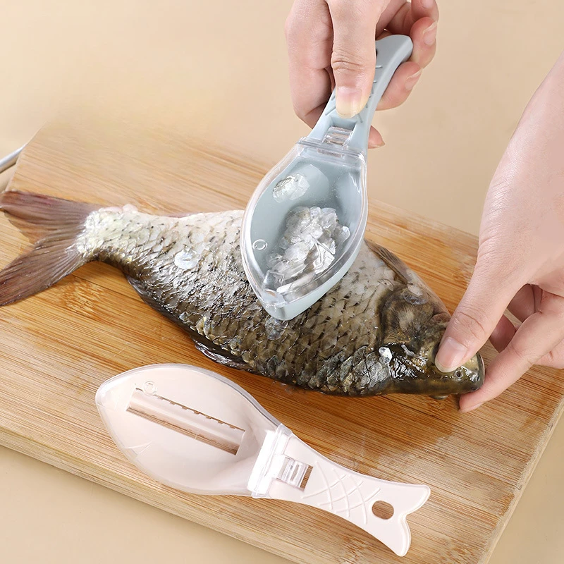 Fish Scale Grille Scraper Fish Cleaning Tool with Cover Scraper Household  Kitchen Cooking Carp Fishing Accessories