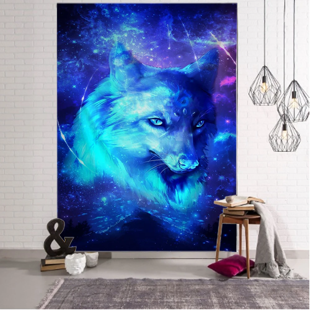 

Wild Animal Wolf Decorative Tapestry Bohemian Decor Psychedelic Hippie Tapestry Bedroom Living Room Home Decor Tapestry