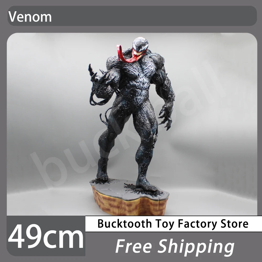 49Cm Venom Anime Figure Black Spiderman 1/3 Extra Large Figurine Spider Man Vemon Action Figure Pvc Statue Model Toys Gifts