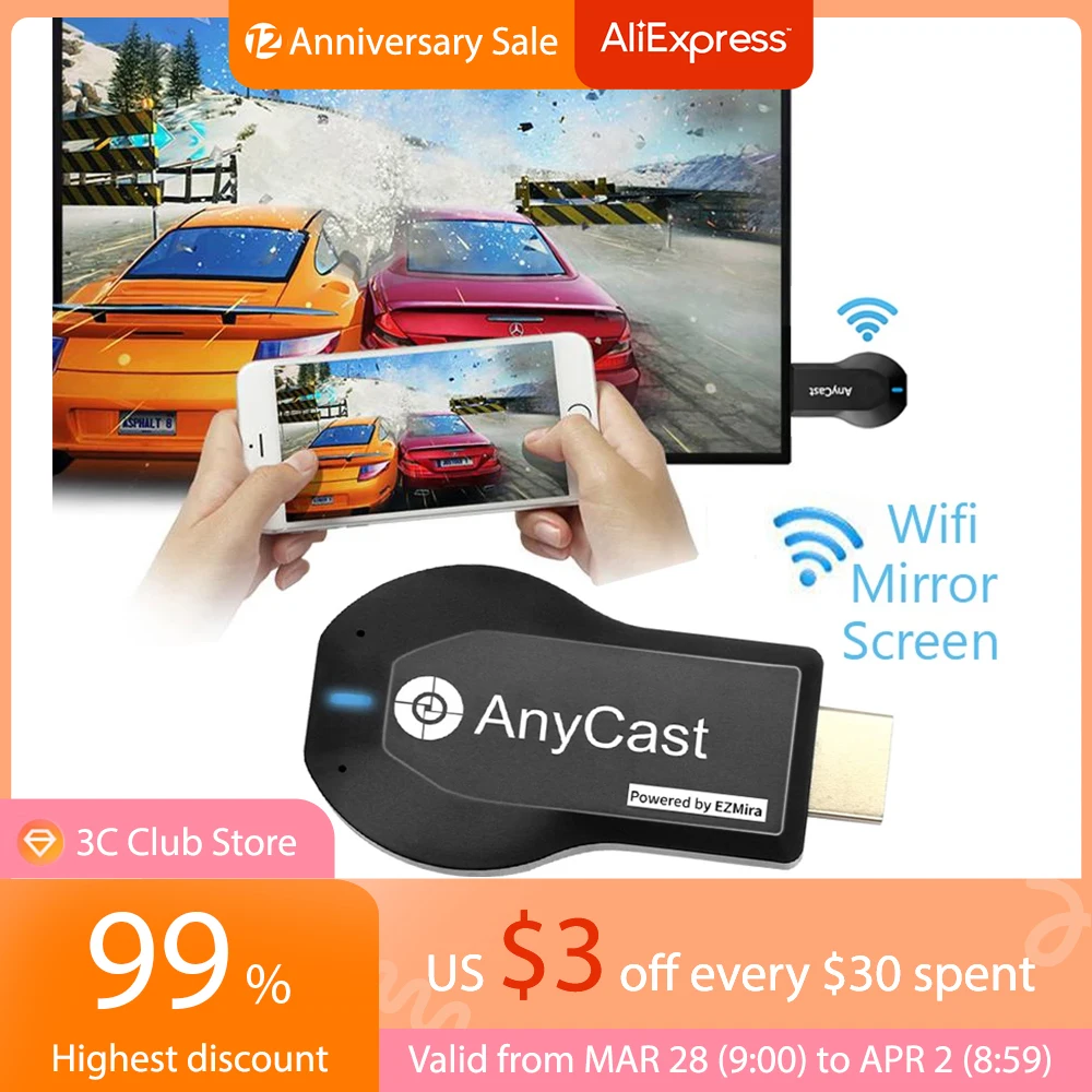 Anycast-receptor de dongle de exibição m2 plus para tv, wi-fi, sem fio, adaptador para dlna miracast, airplay 1080p, mirascreen Anycast-receptor de dongle de exibição m2 plus para tv, wi-fi, sem fio, adaptador para dlna miracast, airplay 1080p, mirascreen