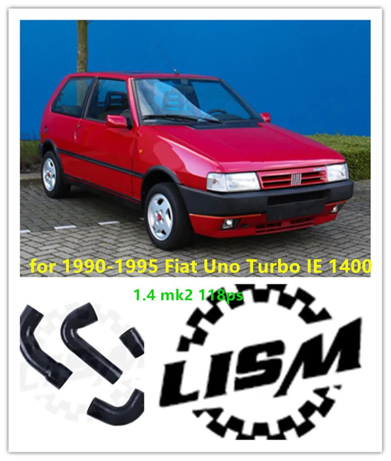 Tubo Flessibile In Silicone Intercooler Da 4 Pezzi Per Fiat Uno Turbo Ie 1990 1995 Mk2 1400 Ps Kit Parte Di Ricambio 1.4 118 1991 1992