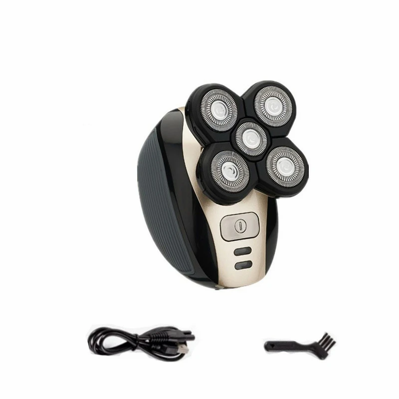 Electric Men Bald Head Shaver 5 in 1 Electric Shaver Kit Cordless Hair Clippers Nose Hair Trimmer Waterproof USB Rechargeable 3